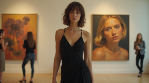 Ladies Black Midi Dress