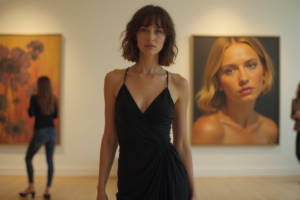 Ladies Black Midi Dress