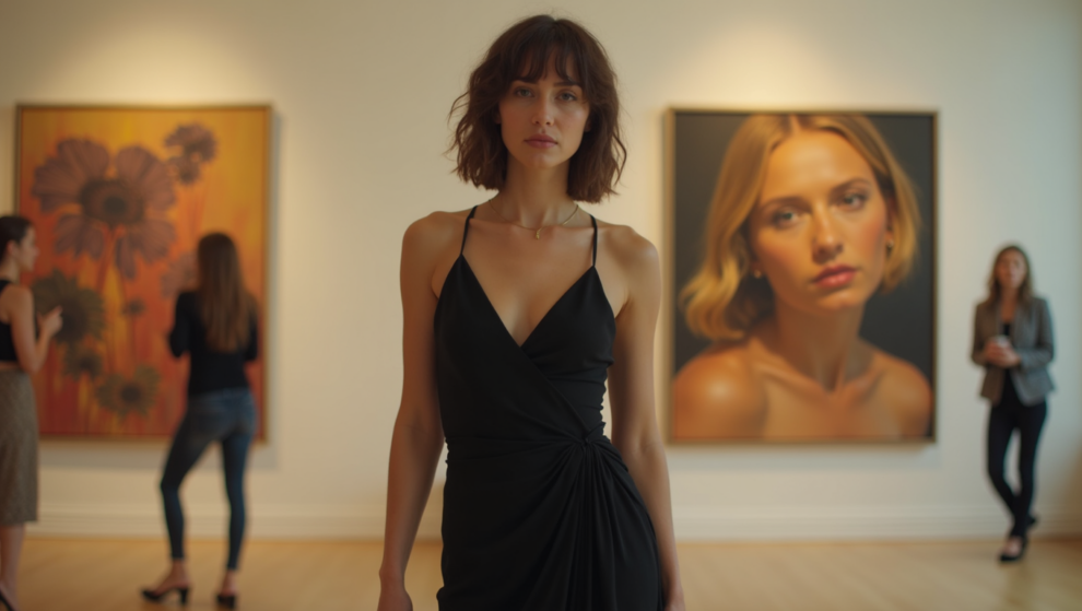 Ladies Black Midi Dress